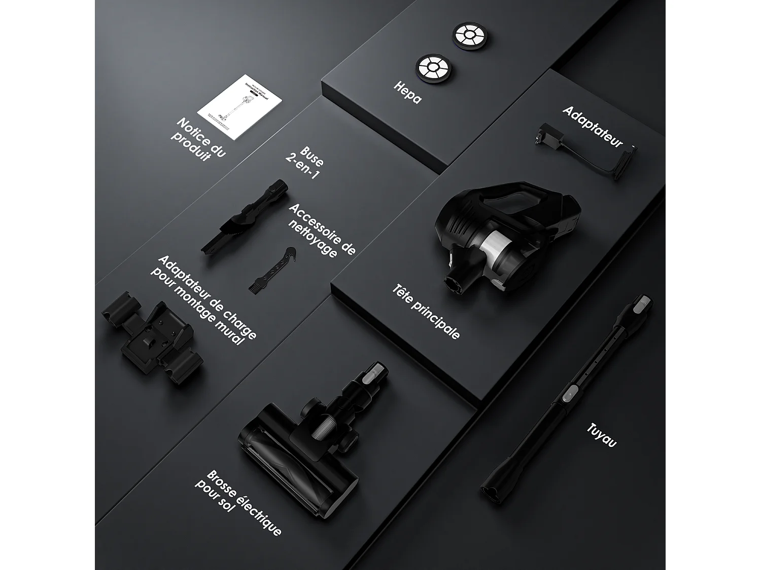 Hiazurm Aspirateur Balai - 480W Aspirateur Sans Fil - 40000Pa - Batterie 2200 mAh - 50 Minutes d'Autonomie - Bac à Poussière 1,5L