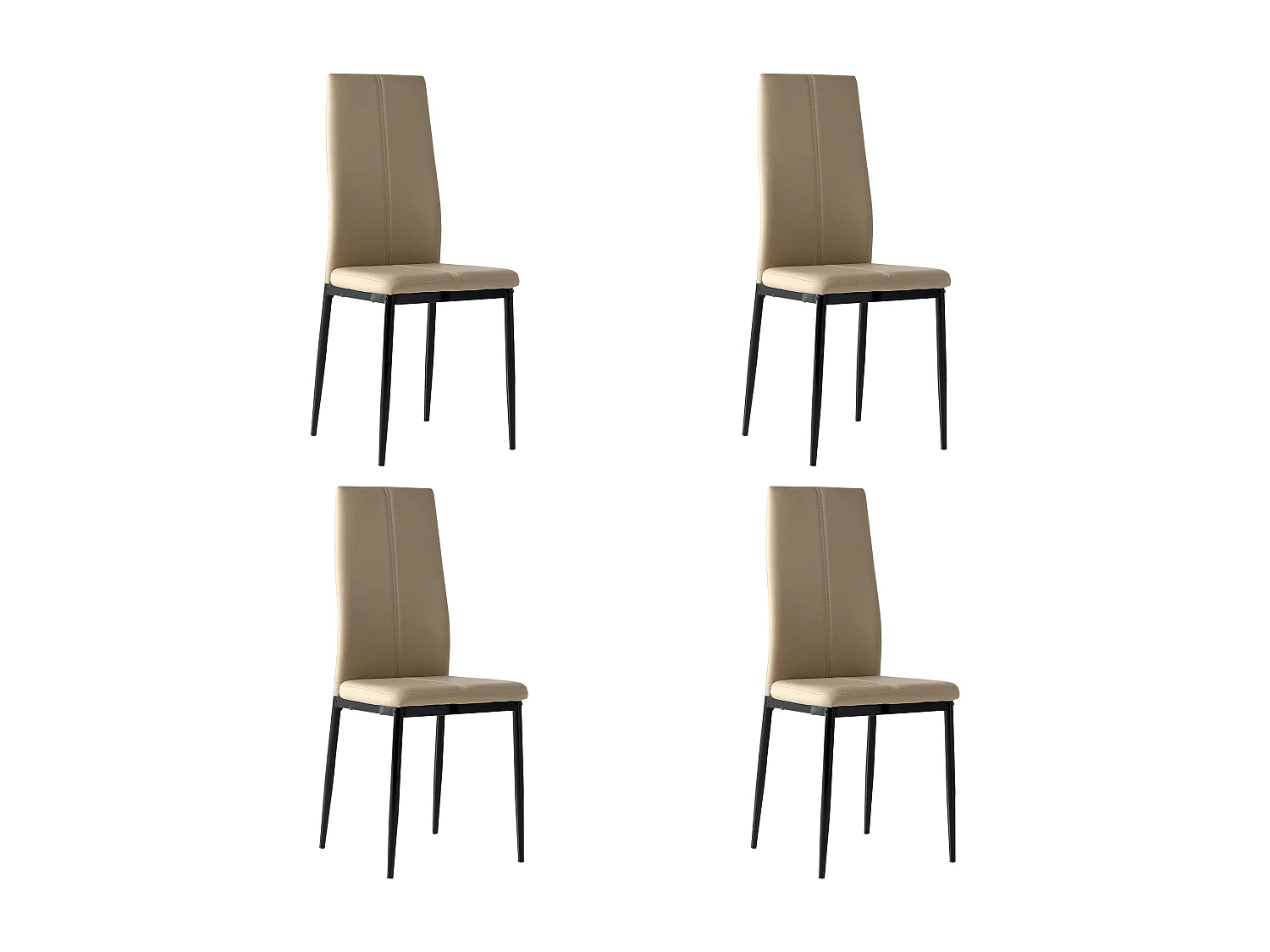 Pack 4 sillas Polipiel Brea Capuchino Comedor Salón 98x42x47 cm