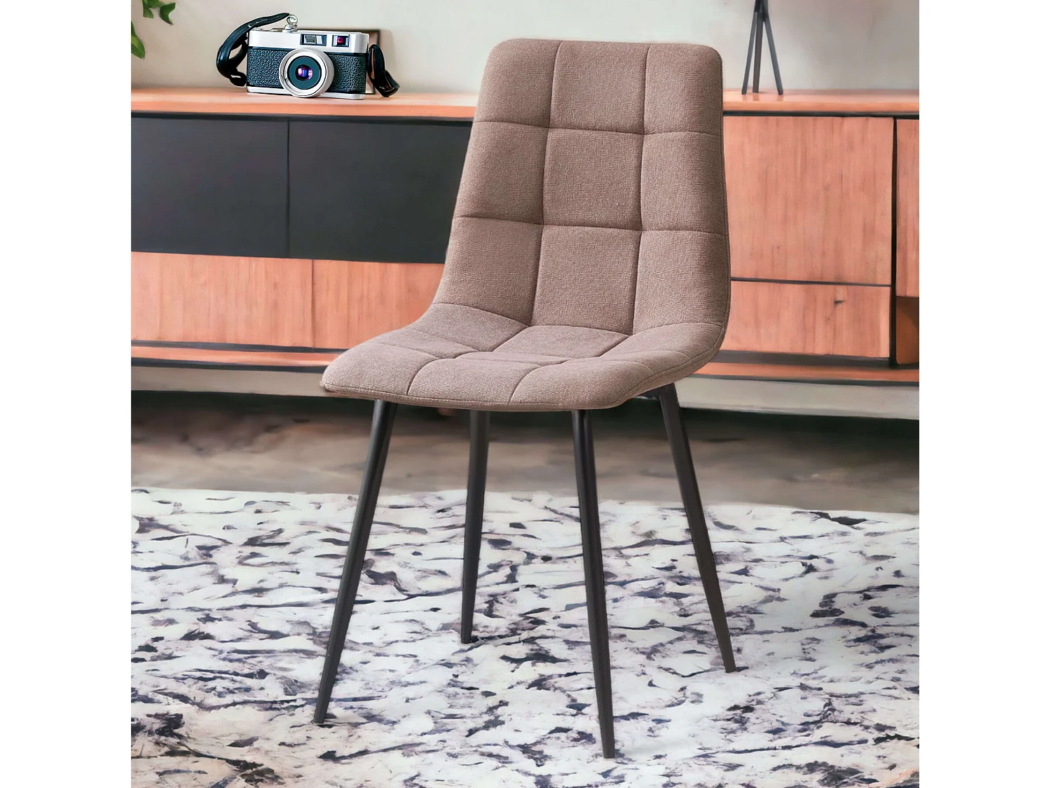 Pack 2 Sillas Comedor Portland Gris 43x88x48 cm Estilo Contemporáneo