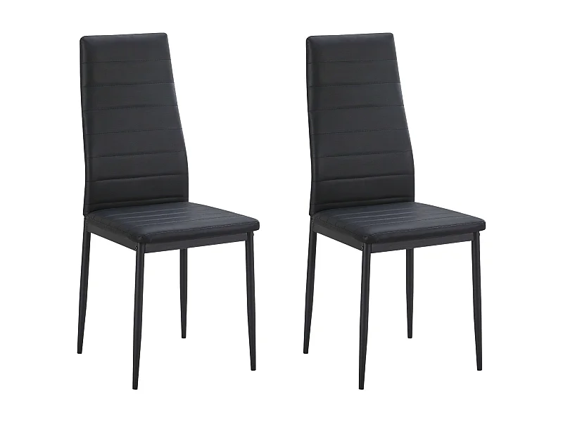 Pack de 2 Sillas negras para Salón Comedor, Sillas Avat Estilo Moderno 42x96x52 cm
