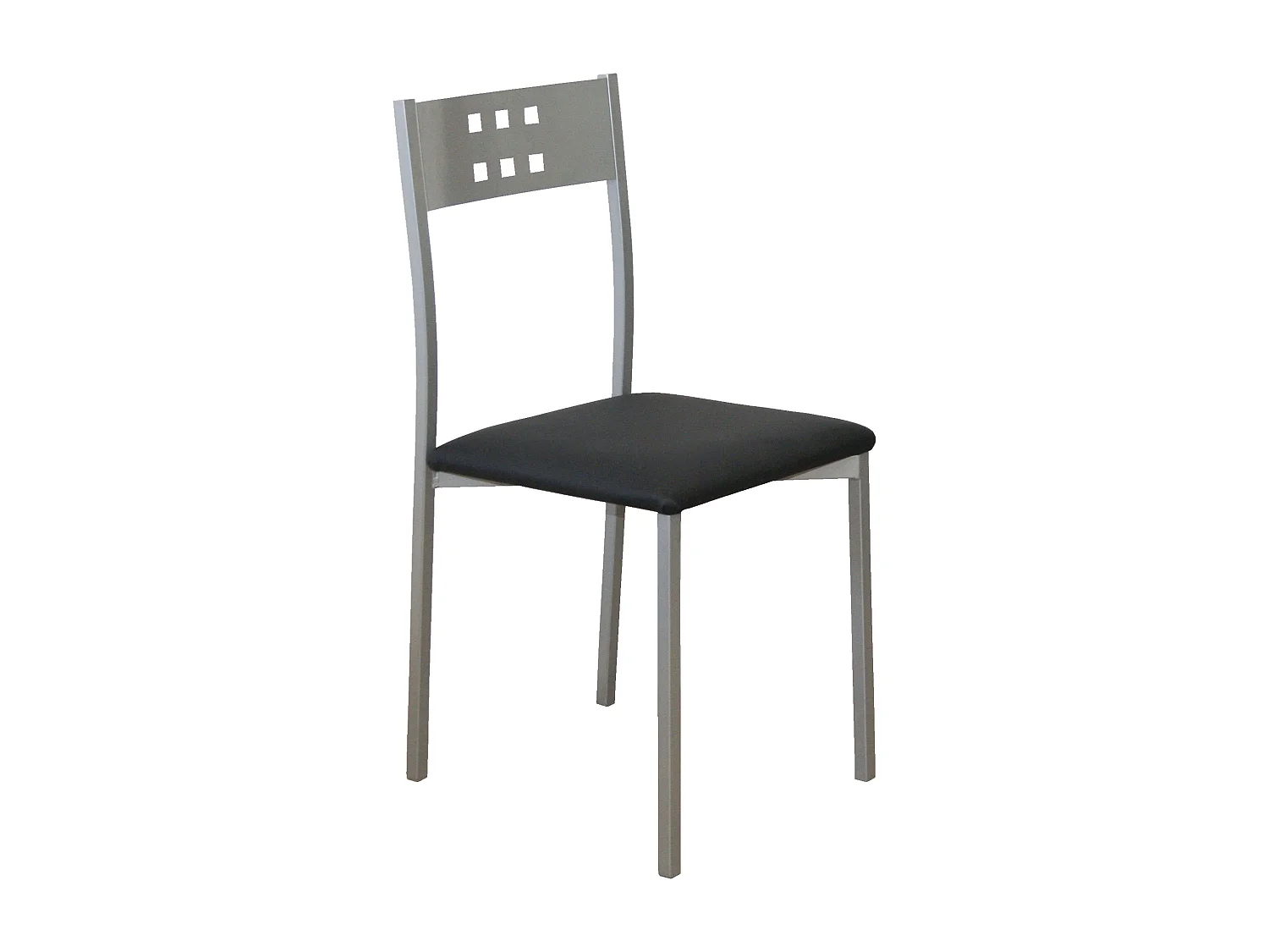 Pack 2 Sillas Costa Metal Polipiel Cocina Comedor Negro 86x47x41 cm