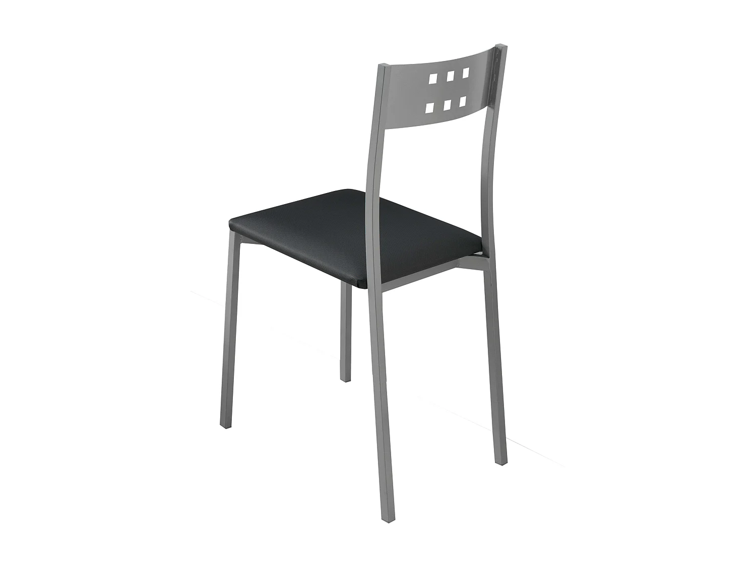 Pack 2 Sillas Costa Metal Polipiel Cocina Comedor Negro 86x47x41 cm