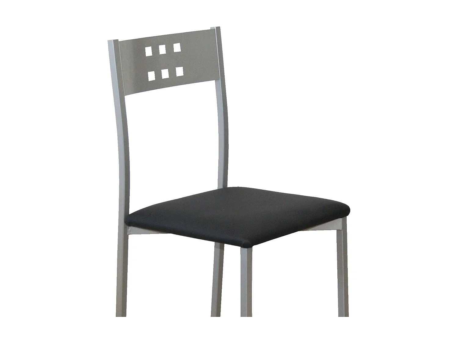 Pack 2 Sillas Costa Metal Polipiel Cocina Comedor Negro 86x47x41 cm
