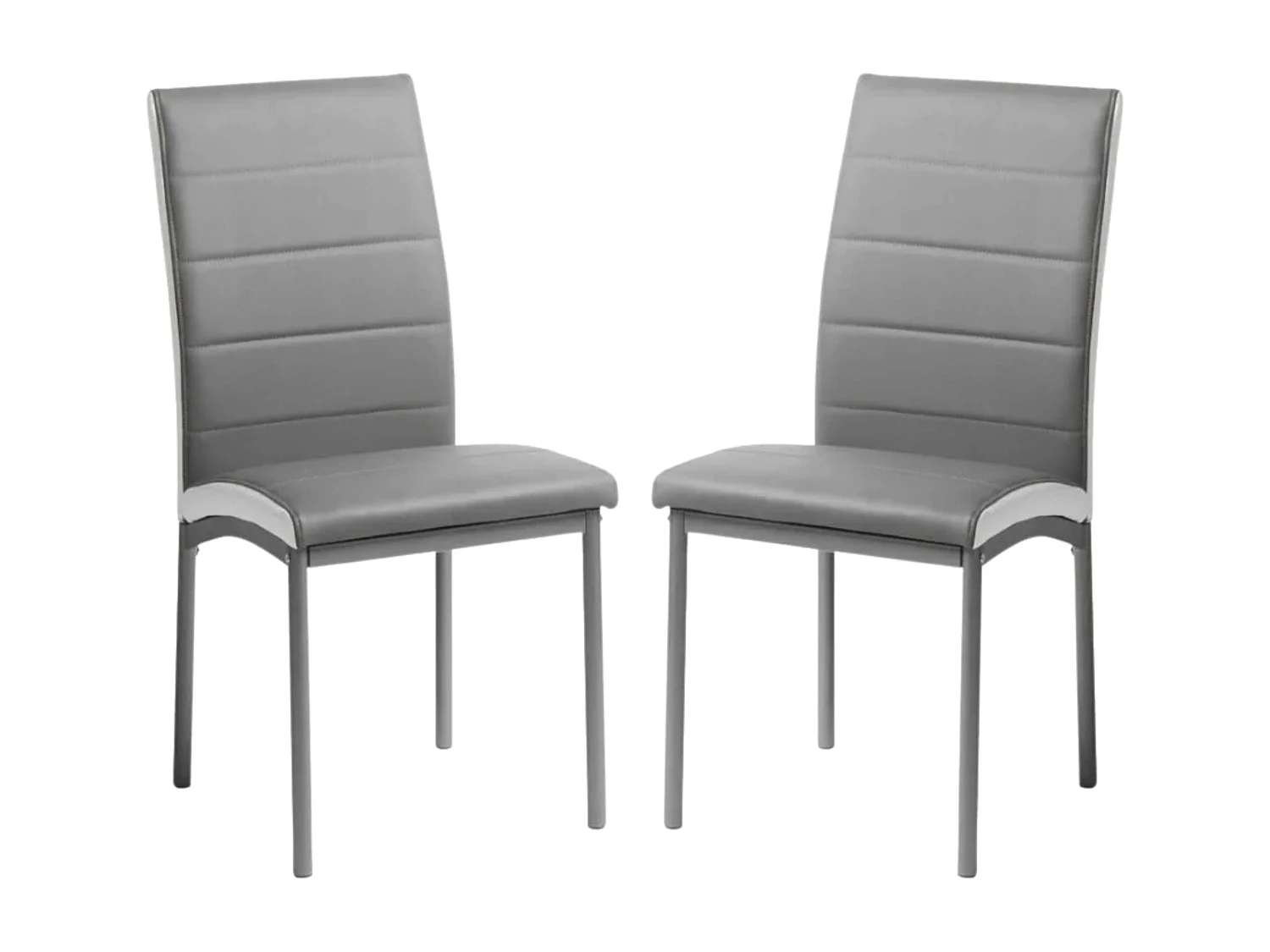Pack 2 Sillas de Comedor Meli, Sillas Salón Polipiel Gris 45x92x54cm