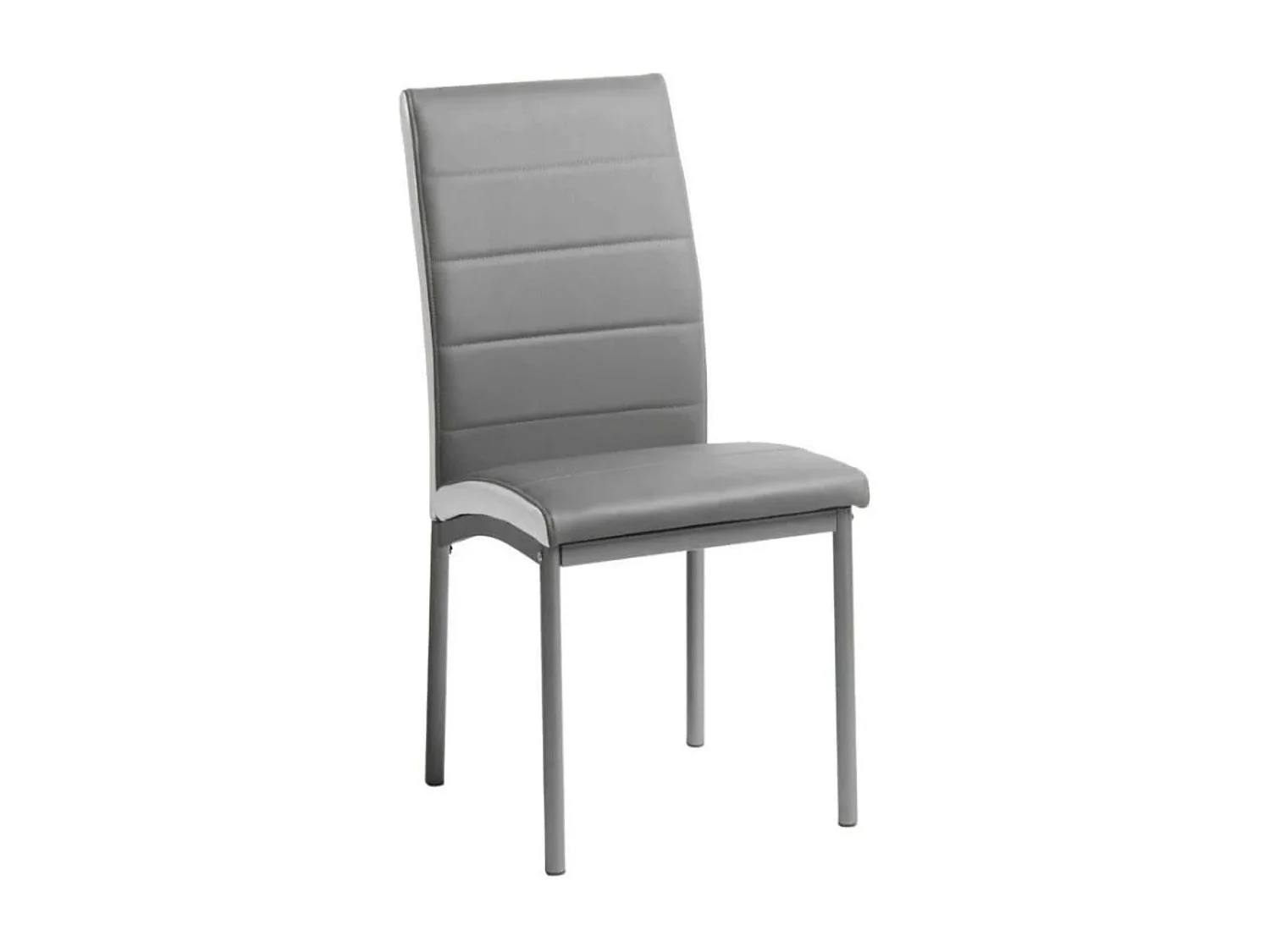 Pack 2 Sillas de Comedor Meli, Sillas Salón Polipiel Gris 45x92x54cm