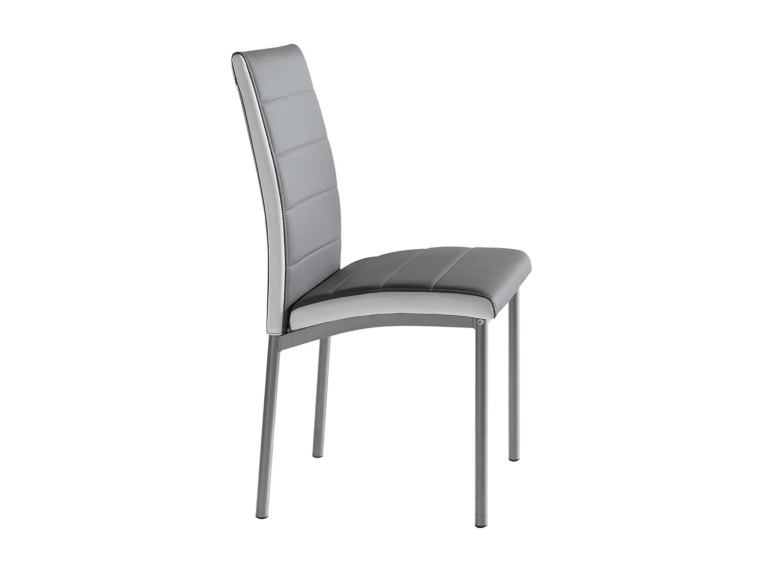 Pack 2 Sillas de Comedor Meli, Sillas Salón Polipiel Gris 45x92x54cm