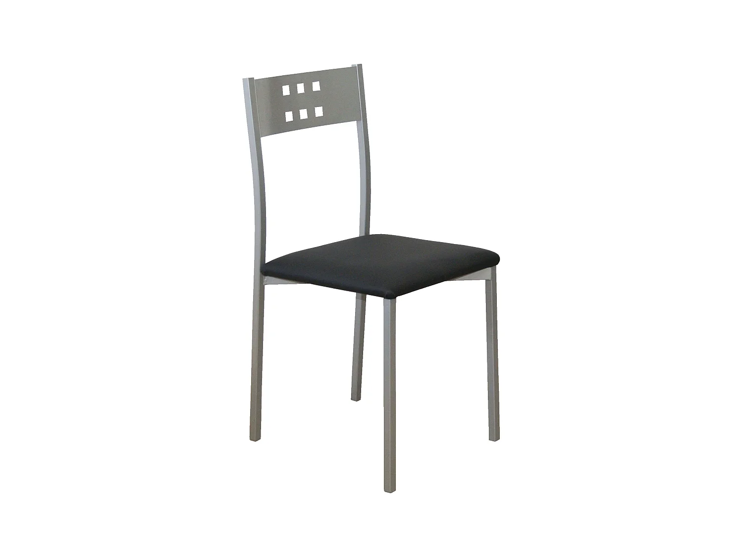 Pack 4 Sillas Costa Metal Polipiel Cocina Comedor Negro 86x47x41 cm