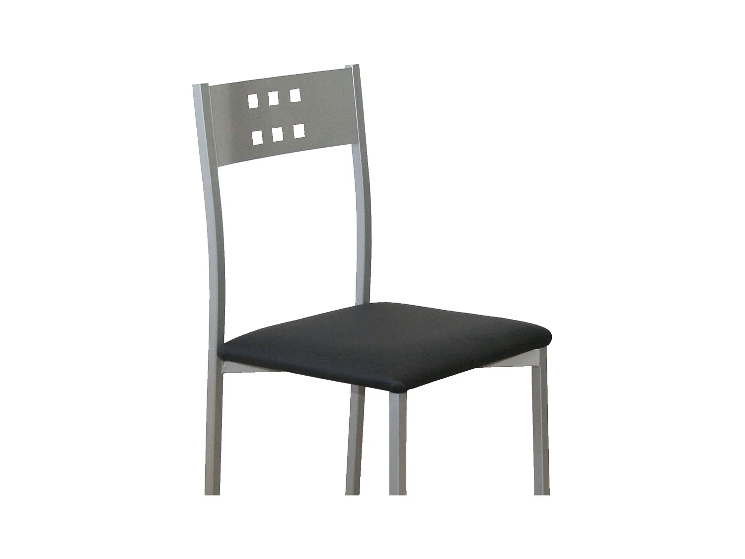 Pack 4 Sillas Costa Metal Polipiel Cocina Comedor Negro 86x47x41 cm