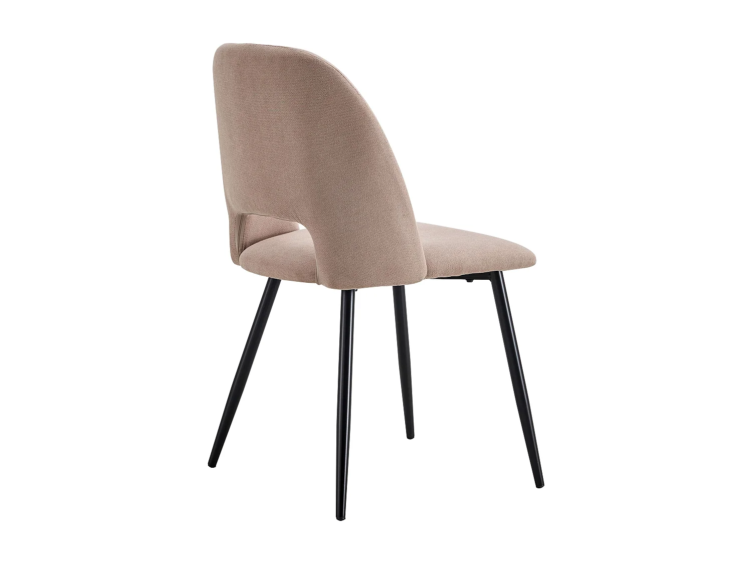 Pack 2 sillas Mos Moderno Beige Tapizadas Patas Metálicas Negro 58x86x50 cm