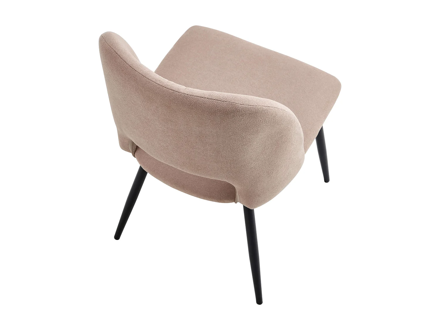 Pack 2 sillas Mos Moderno Beige Tapizadas Patas Metálicas Negro 58x86x50 cm