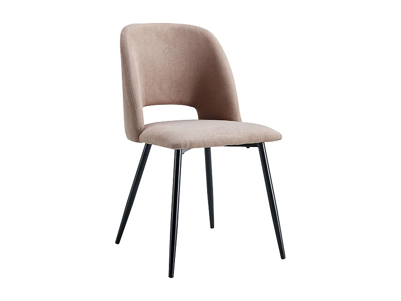 Pack 2 sillas Mos Moderno Beige Tapizadas Patas Metálicas Negro 58x86x50 cm