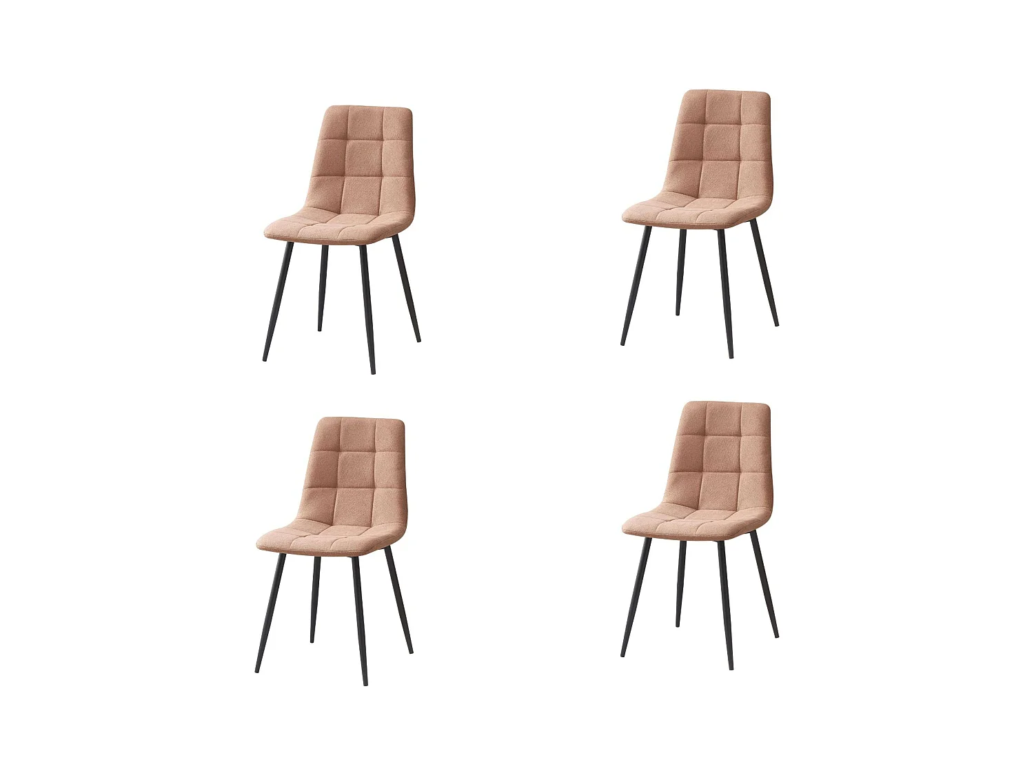 Pack 4 Sillas Comedor Portland Contemporáneas Marrón 43x88x48 cm