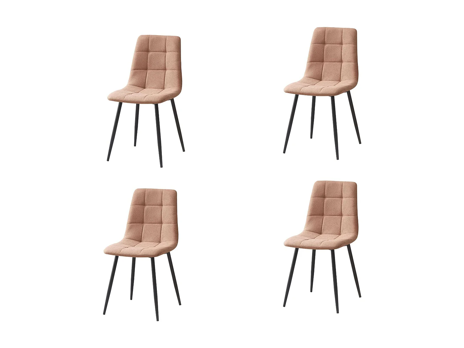Pack 4 Sillas Comedor Portland Contemporáneas Marrón 43x88x48 cm