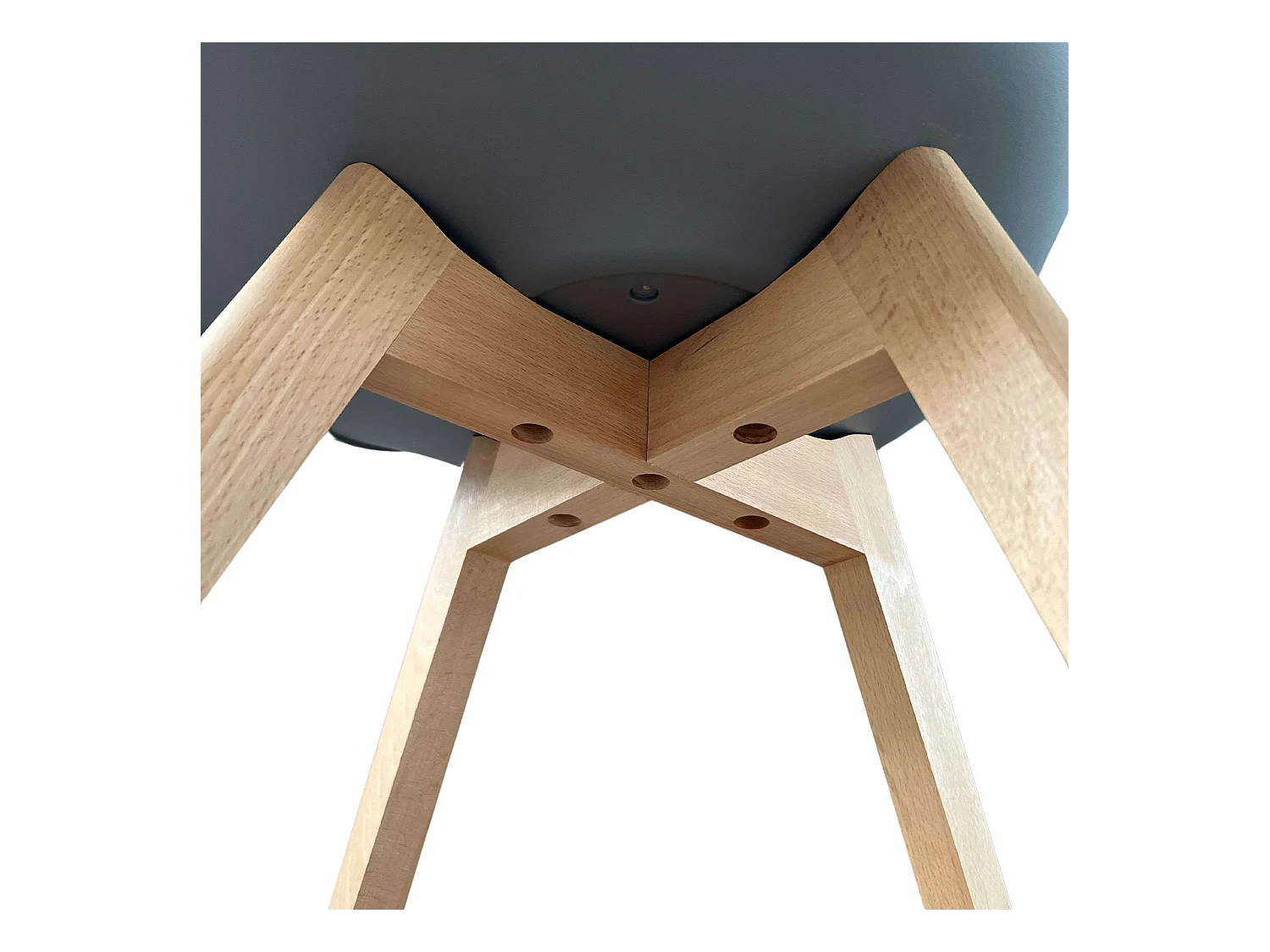 Sillas Comedor Bristo 4 Uds Contemporáneo Gris/Madera Haya 84x48x54 cm