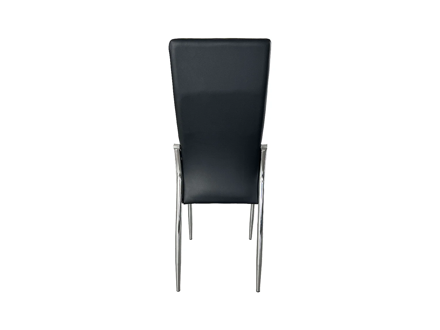 Pack de 2 Sillas de Comedor Salón Laci, Polipiel Cromadas Negro 45x101x51 cm