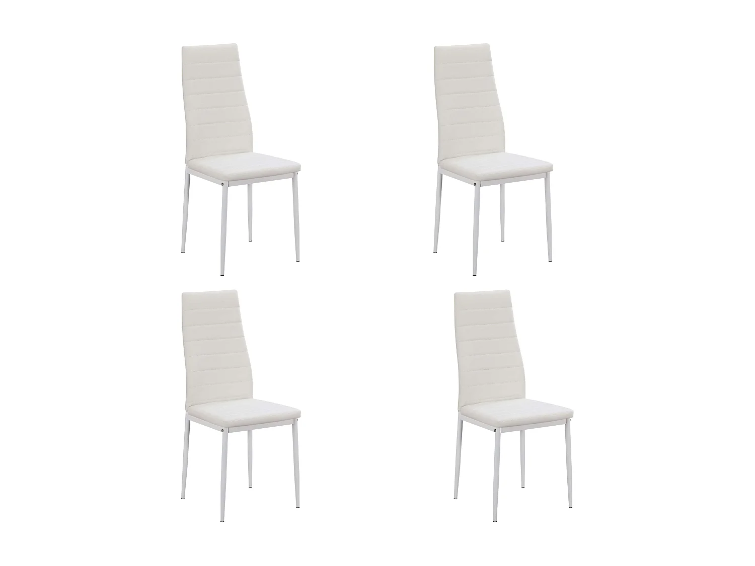 Pack de 4 Sillas blancas para Salón Comedor, Sillas Avat Estilo Moderno 42x96x52 cm