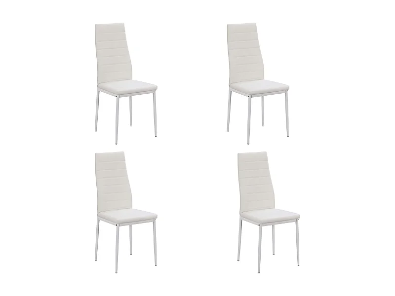 Pack de 4 Sillas blancas para Salón Comedor, Sillas Avat Estilo Moderno 42x96x52 cm