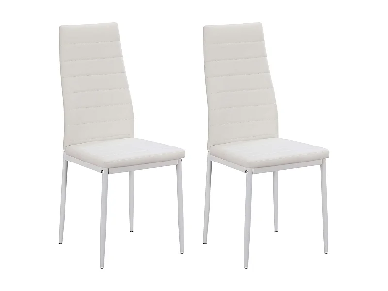 Pack de 2 Sillas blancas para Salón Comedor, Sillas Avat Estilo Moderno 42x96x52 cm