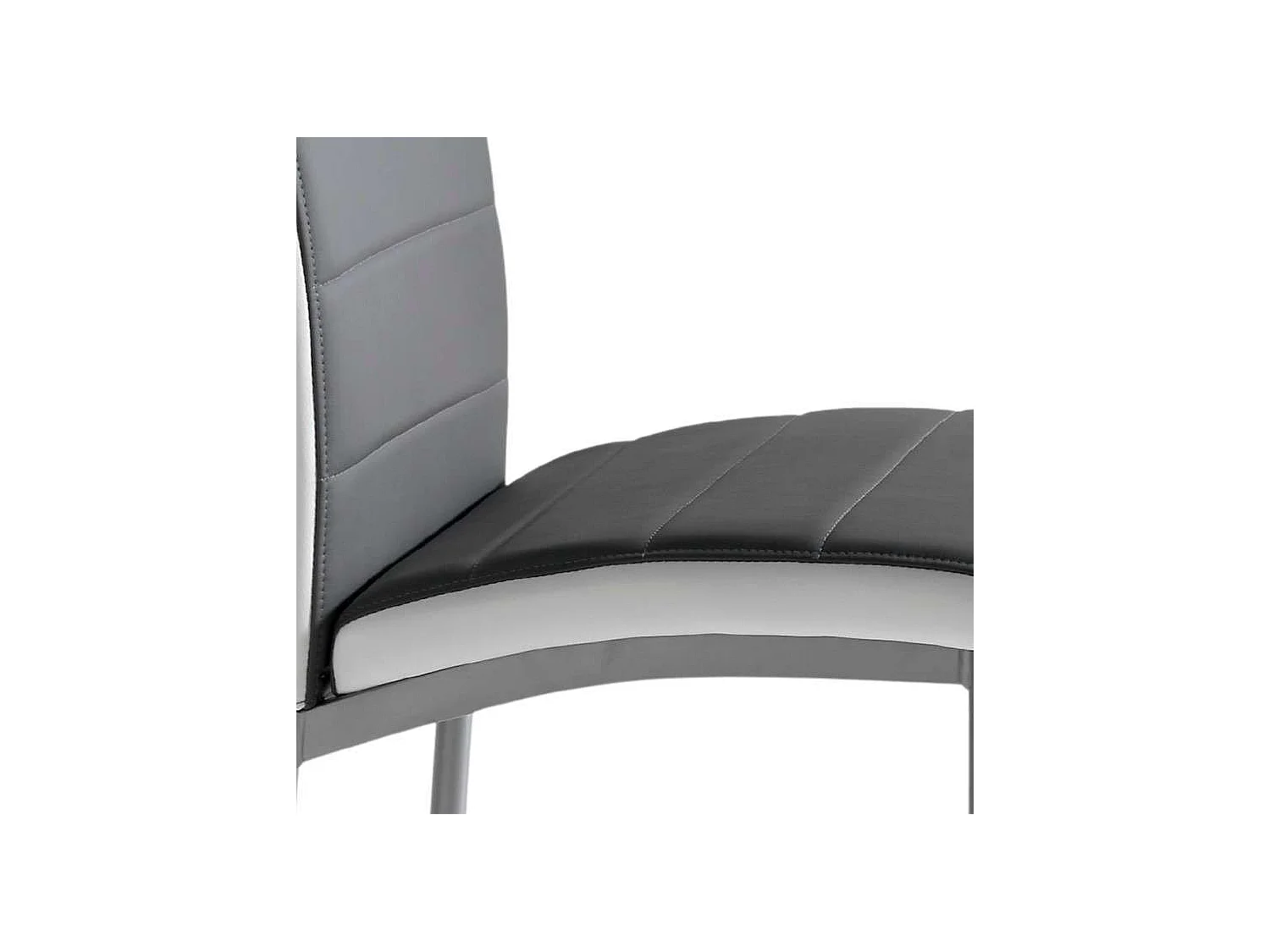 Pack 4 Sillas de Comedor Meli, Sillas Salón Polipiel Gris 45x92x54cm