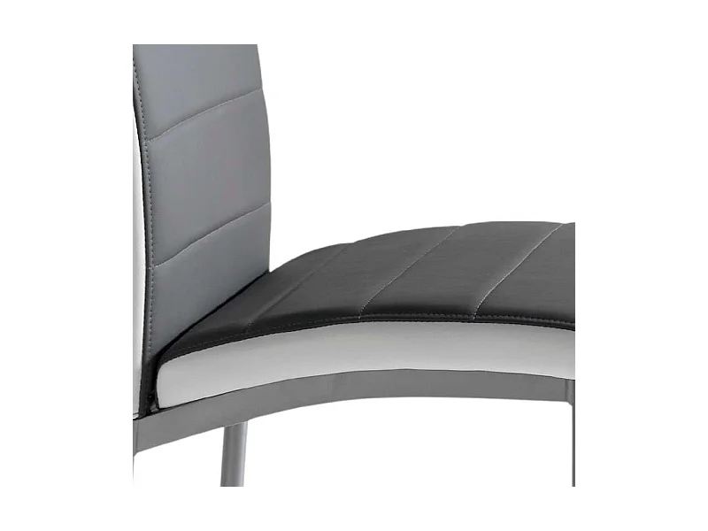 Pack 4 Sillas de Comedor Meli, Sillas Salón Polipiel Gris 45x92x54cm