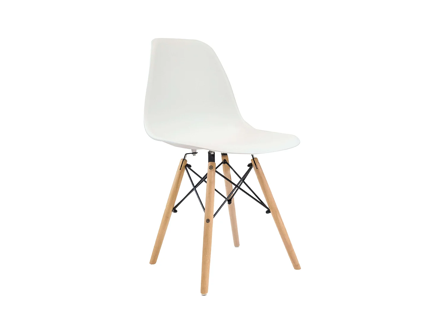 Pack 2 Sillas Nórdicas Vintage Blanco Polipropileno Patas Haya 83x51x47 cm