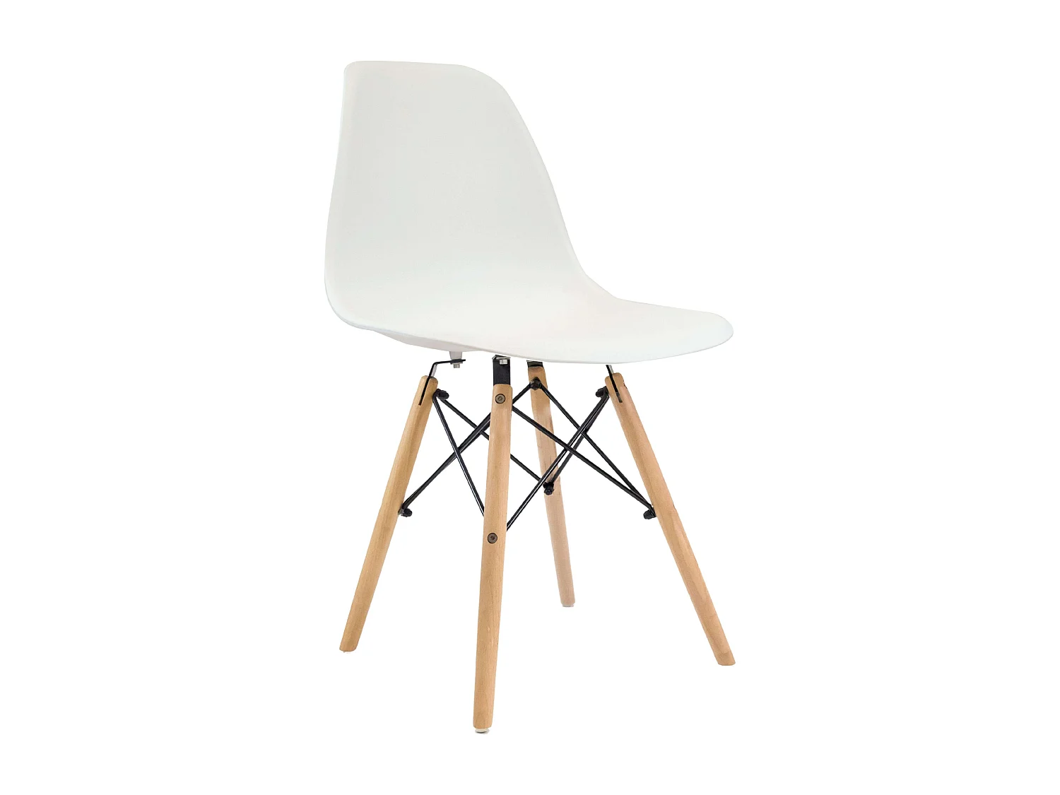 Pack 2 Sillas Nórdicas Vintage Blanco Polipropileno Patas Haya 83x51x47 cm