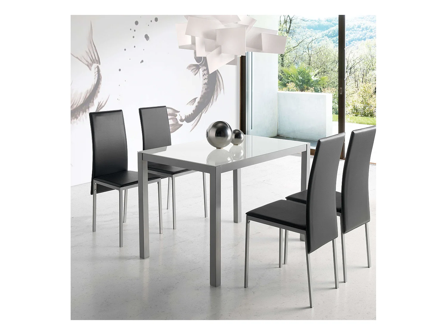 Pack 4 Sillas Comedor Saona Contemporáneo Negro 97x51x43