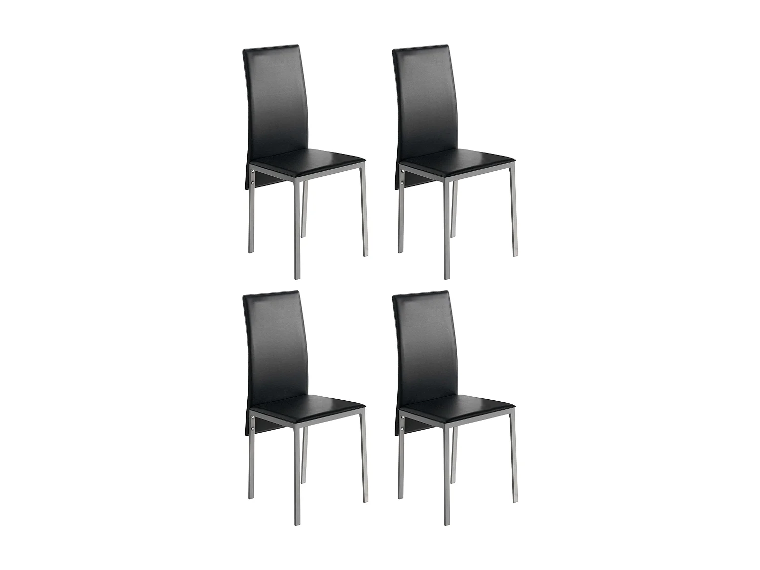 Pack 4 Sillas Comedor Saona Contemporáneo Negro 97x56x43