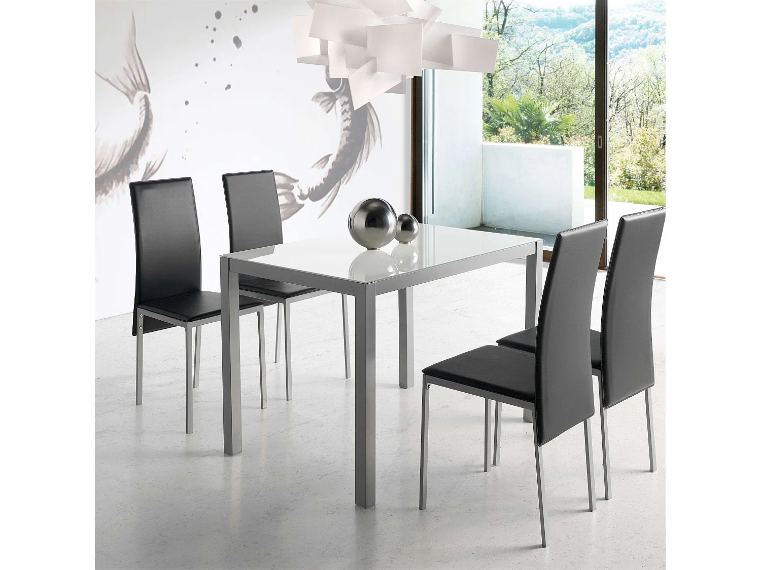 Pack 4 Sillas Comedor Saona Contemporáneo Negro 97x56x43