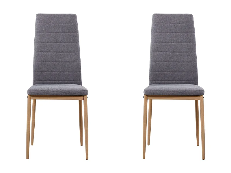 Pack 2 Sillas Comedor Cocina Estilo Moderno Gris Patas Metal 98x42x48 cm