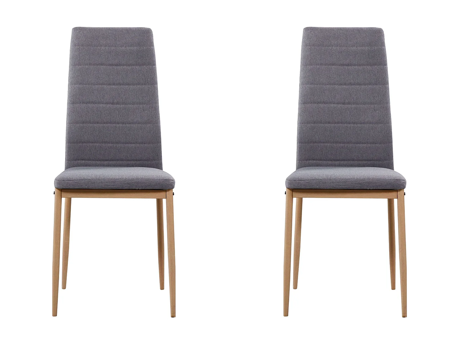 Pack 2 Sillas Comedor Cocina Estilo Moderno Gris Patas Metal 98x42x48 cm