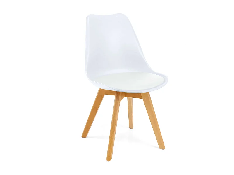 Pack 4 Sillas Nórdic Estilo Nórdico Blanco y Roble 83x49x56 cm