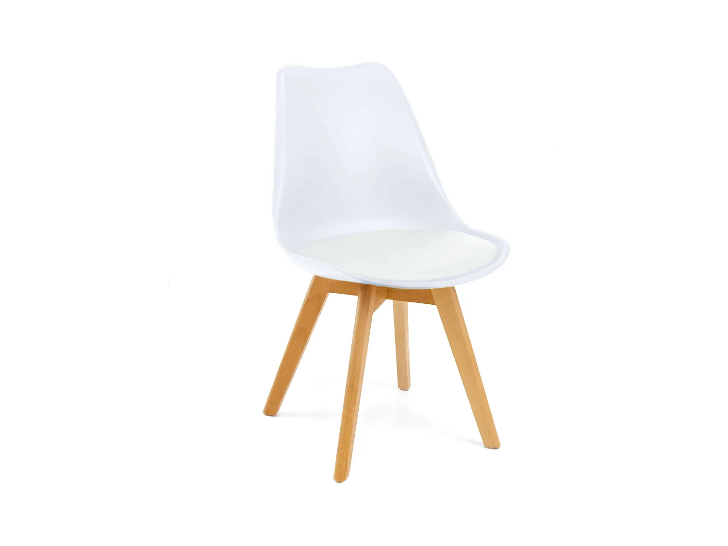Pack 4 Sillas Nórdic Estilo Nórdico Blanco y Roble 83x49x56 cm