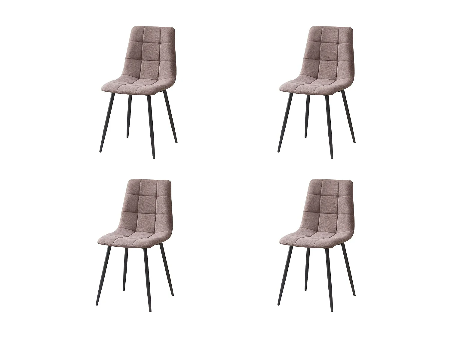 Pack 4 Sillas Comedor Portland Contemporáneo Gris 43x88x48 cm