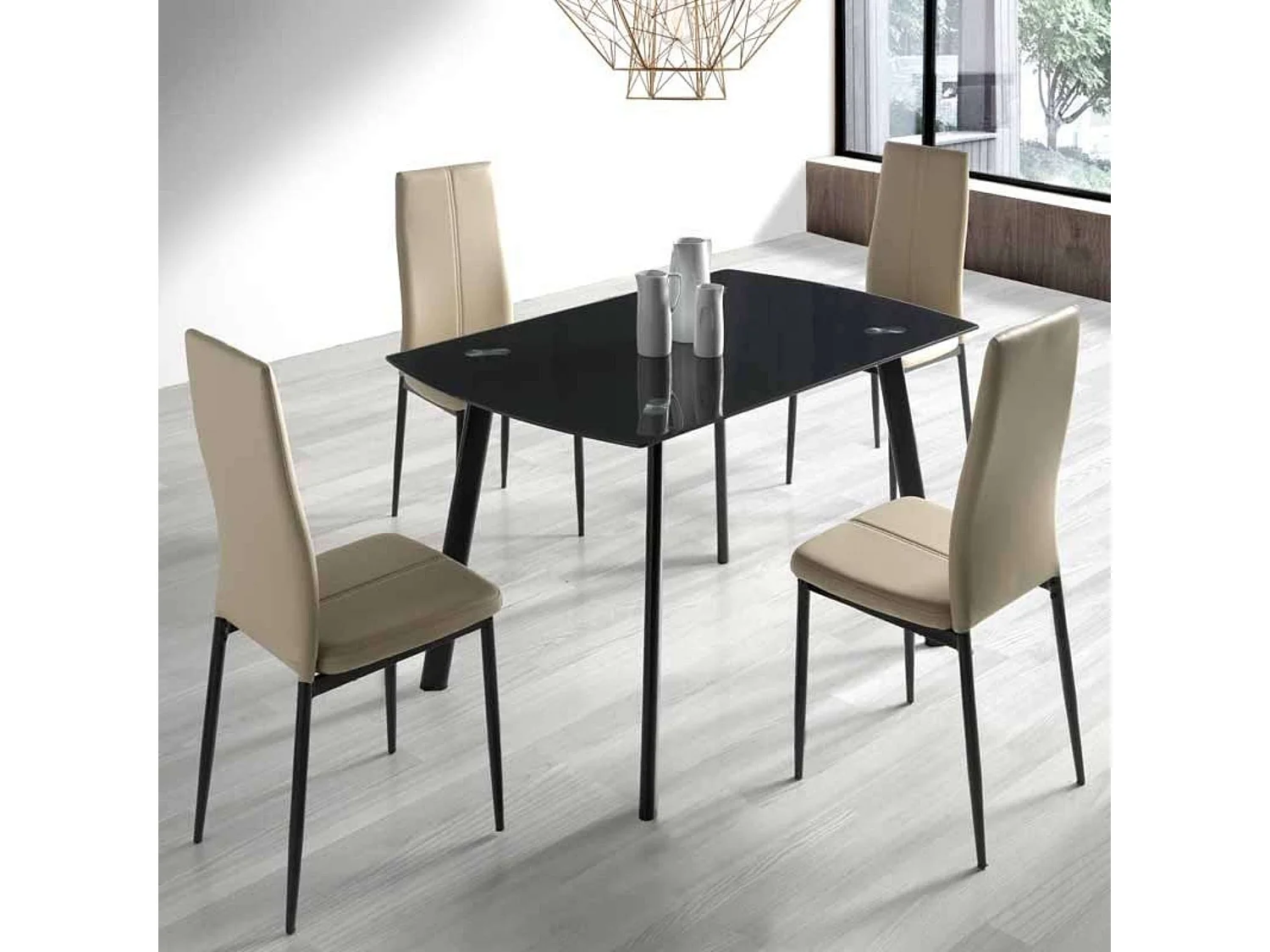 Pack 2 Sillas de Comedor Salón Capuchino, Sillas Brea Cómodas y Modernas 42x98x47 cm