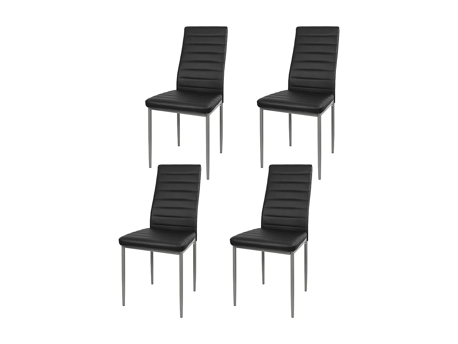 Pack de 4 Sillas negras para Salón Comedor, Sillas Avat Estilo Moderno 43x93x43 cm