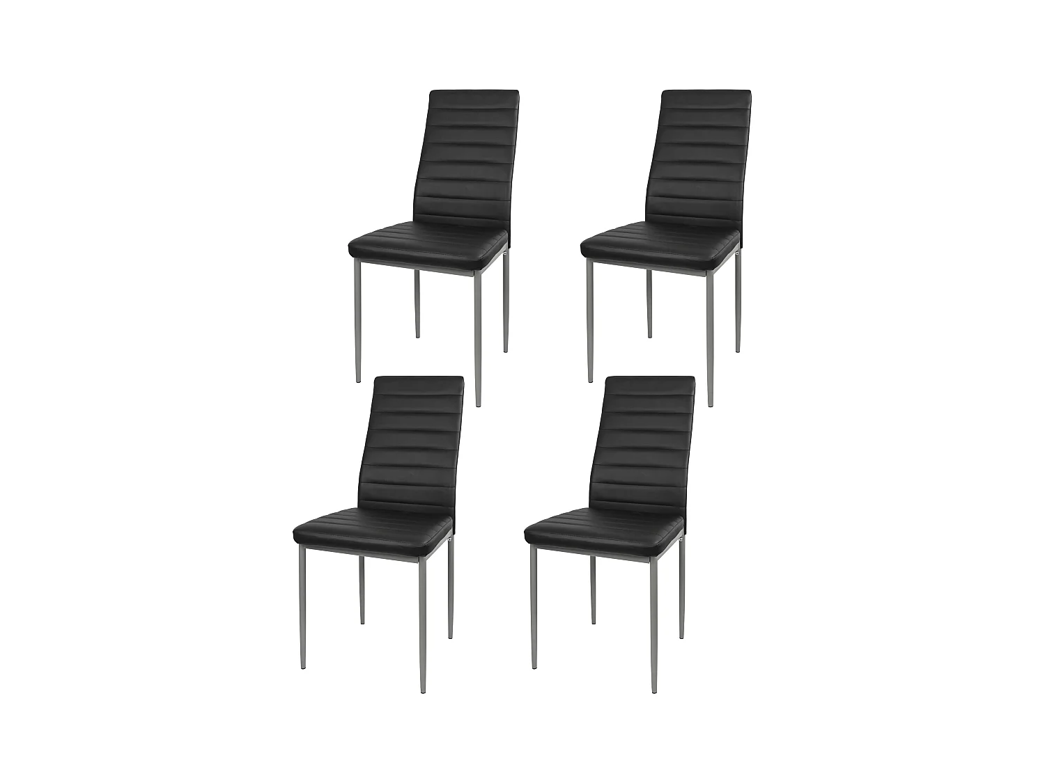 Pack de 4 Sillas negras para Salón Comedor, Sillas Avat Estilo Moderno 43x93x43 cm