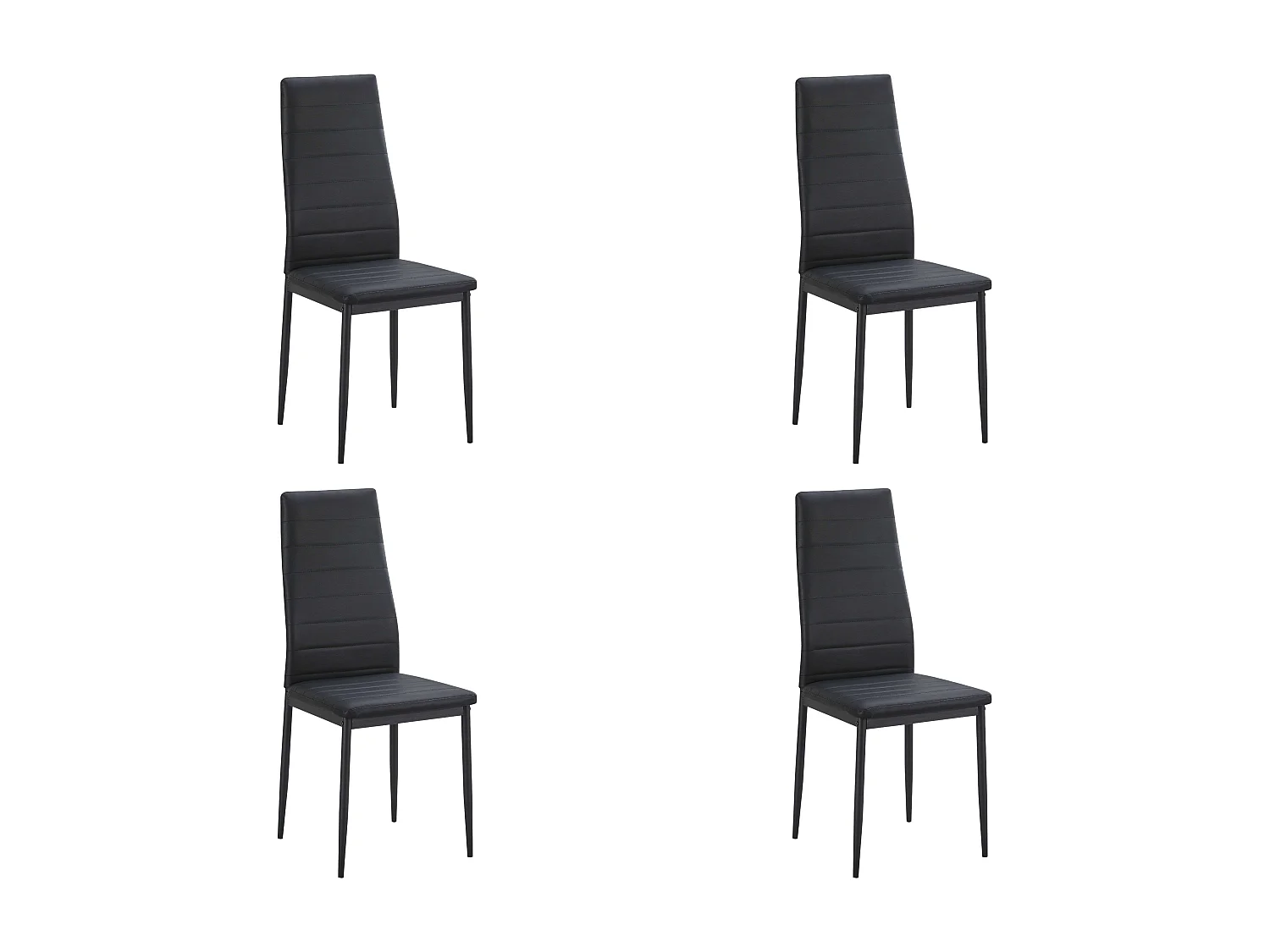 Pack de 4 Sillas negras para Salón Comedor, Sillas Avat Estilo Moderno 42x96x52 cm