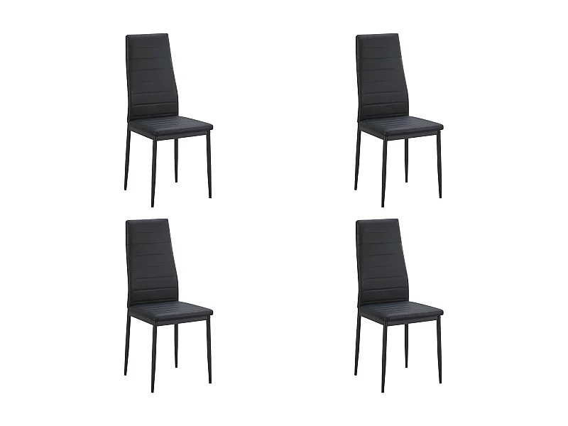 Pack de 4 Sillas negras para Salón Comedor, Sillas Avat Estilo Moderno 42x96x52 cm