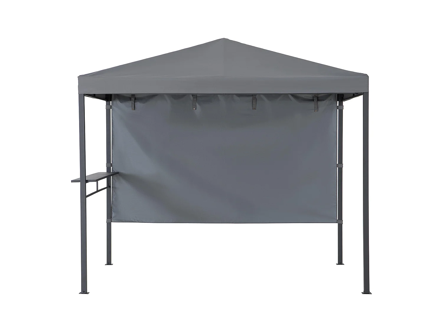 Pavillon Tonnelle de jardin en acier KABRU 220cm x 280cm, toit souple, gris