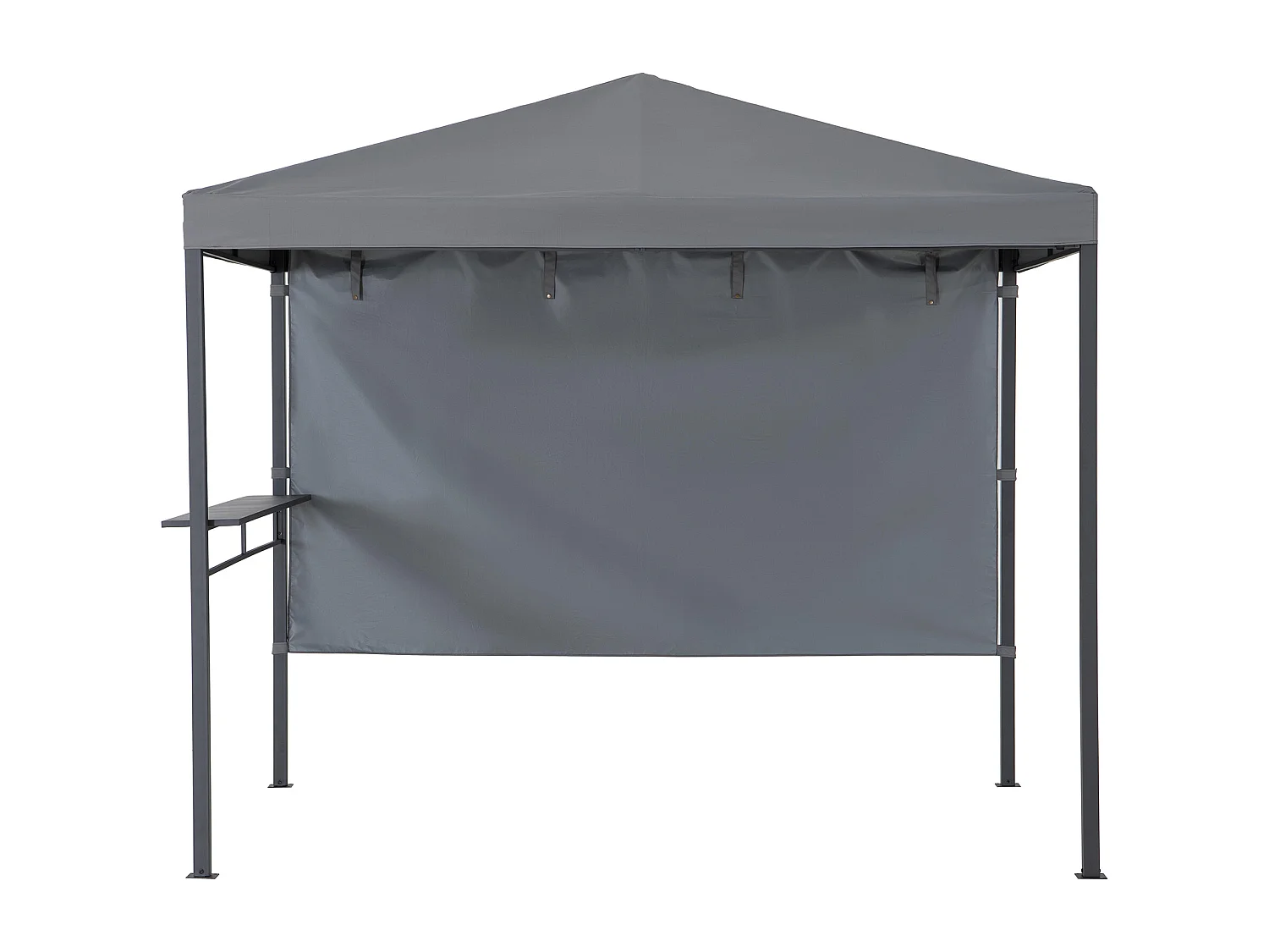 Pavillon Tonnelle de jardin en acier KABRU 220cm x 280cm, toit souple, gris