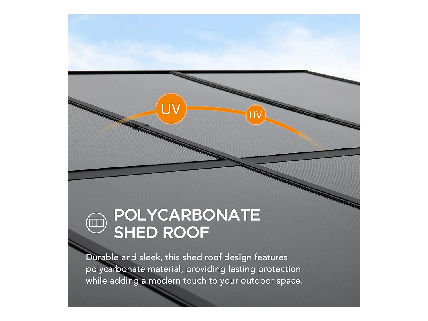 Tonnelle murale à toit métallique, tonnelle adossée avec rideau et filet MEIJE 360 cm x 300 cm