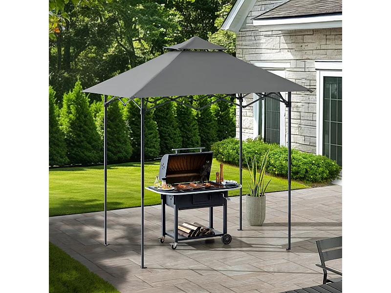 Tonnelle grill pliante avec éclairage LED magnétique et sac de transport CINTO 250x160