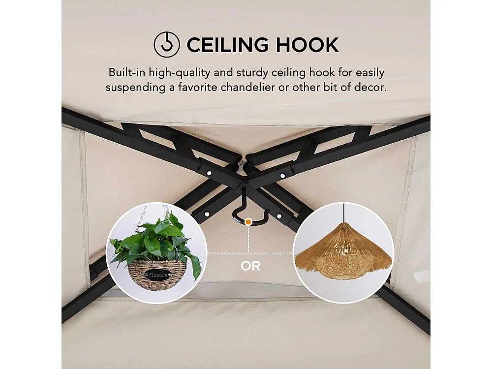 Gazebo pour barbecue avec étagères et crochets LINAS 152 cm x 244 cm