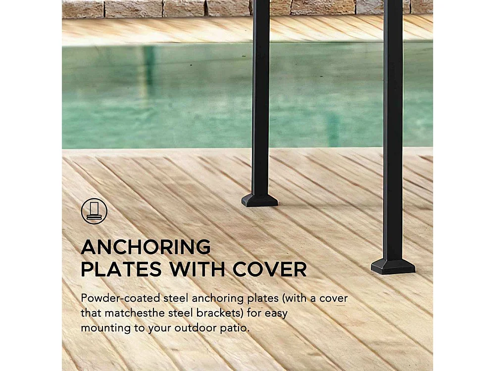 Gazebo pour barbecue avec étagères et crochets LINAS 152 cm x 244 cm