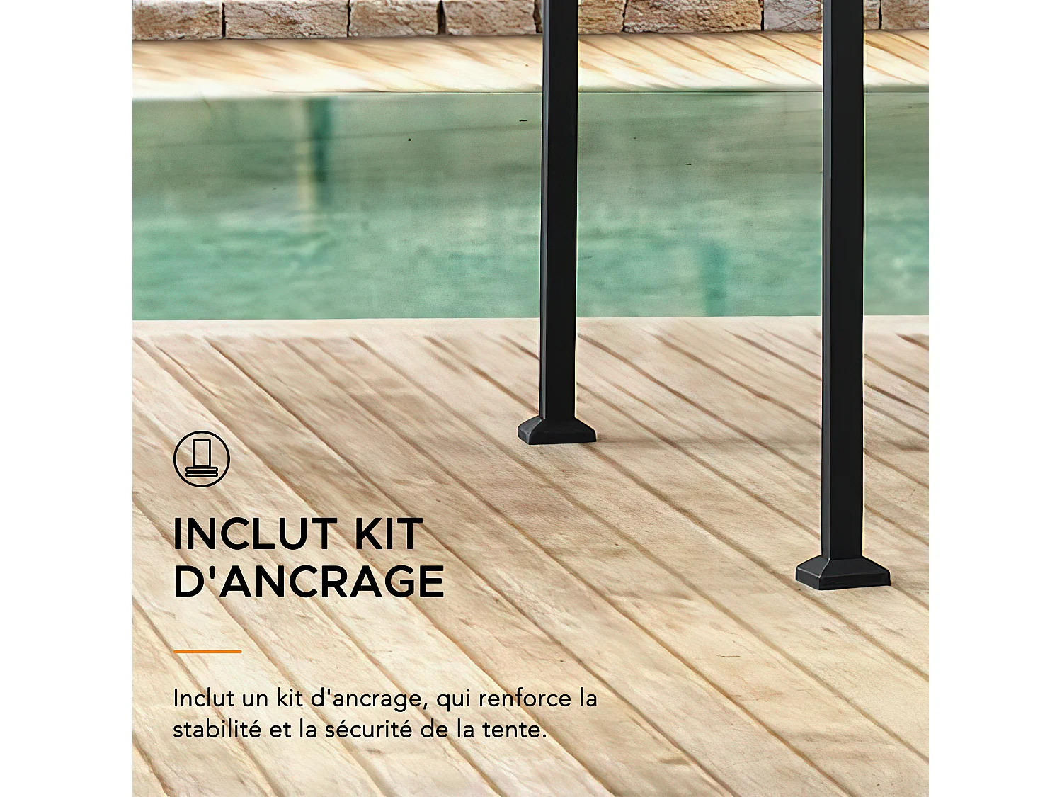 Gazebo pour barbecue avec étagères et crochets LINAS 152 cm x 244 cm