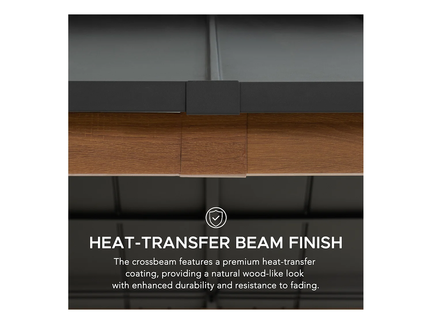 Tonnelle à toit rigide en acier avec toit en acier à 2 niveaux et crochet de plafond PASU 300 cm x 300 cm