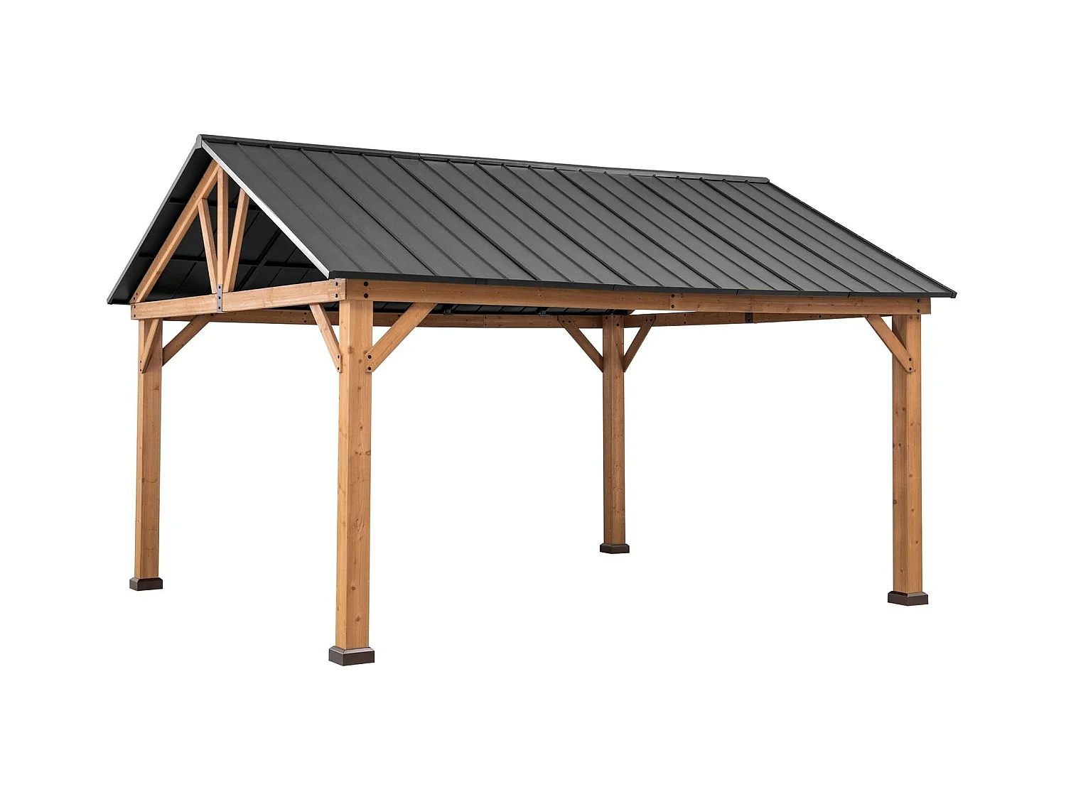 Pavillon Gazebo à pignon en bois avec crochet de plafond REBRA 465 cm x 404 cm