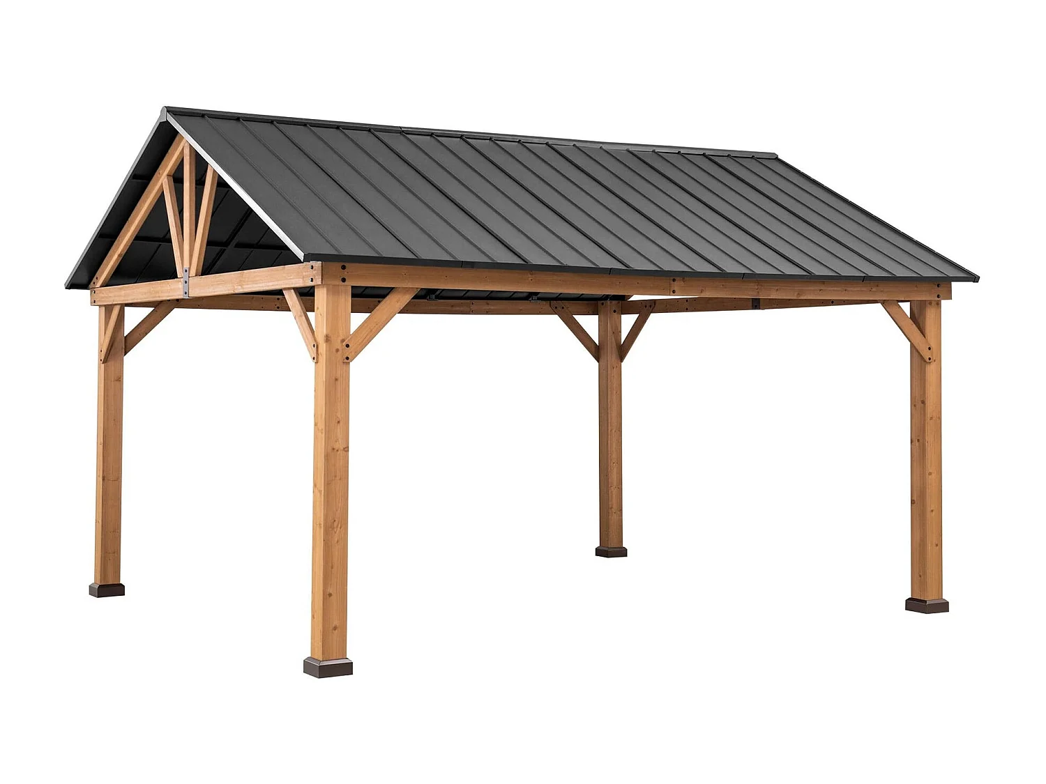 Pavillon Gazebo à pignon en bois avec crochet de plafond REBRA 465 cm x 404 cm