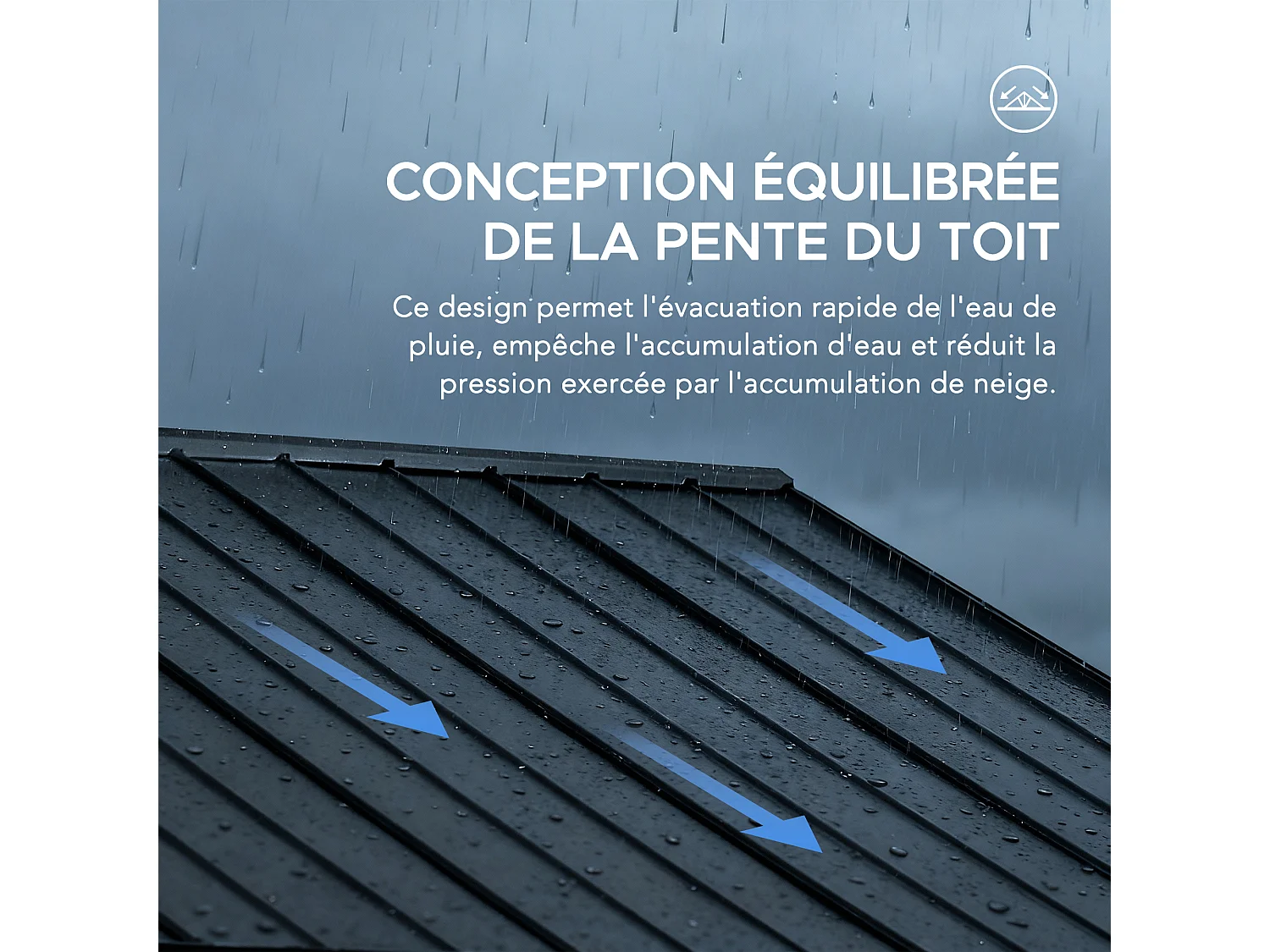 Pavillon Gazebo à pignon en bois avec crochet de plafond REBRA 465 cm x 404 cm